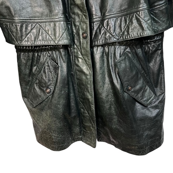 Vintage 1985 Wilsons Leather | Dark Green Parka Jacket | Men’s L (23” Chest) VTG - Picture 8 of 13